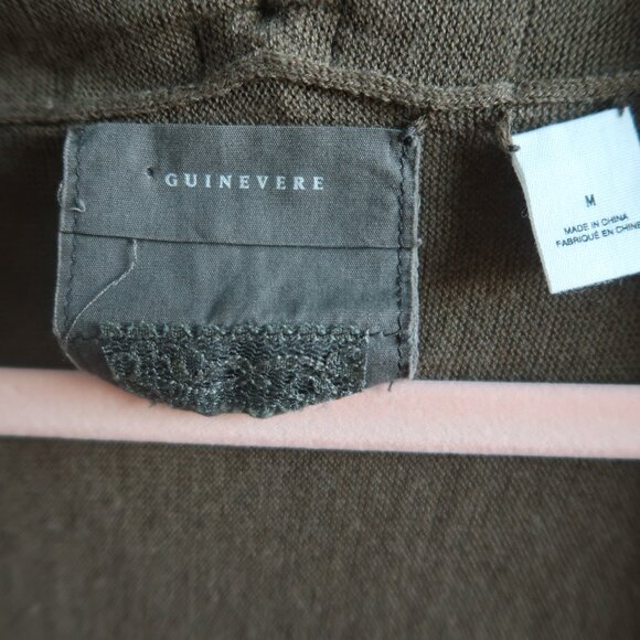 Guinevere by Anthropologie Chocolate Brown Draped Cardigan Size Medium cashmere - Picture 5 of 8